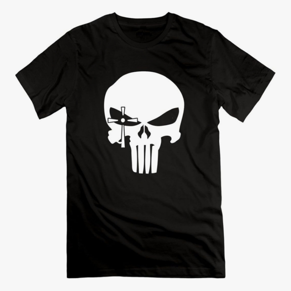 Mens Crew Neck American Sniper Skull 1 T-shirt XXL Black